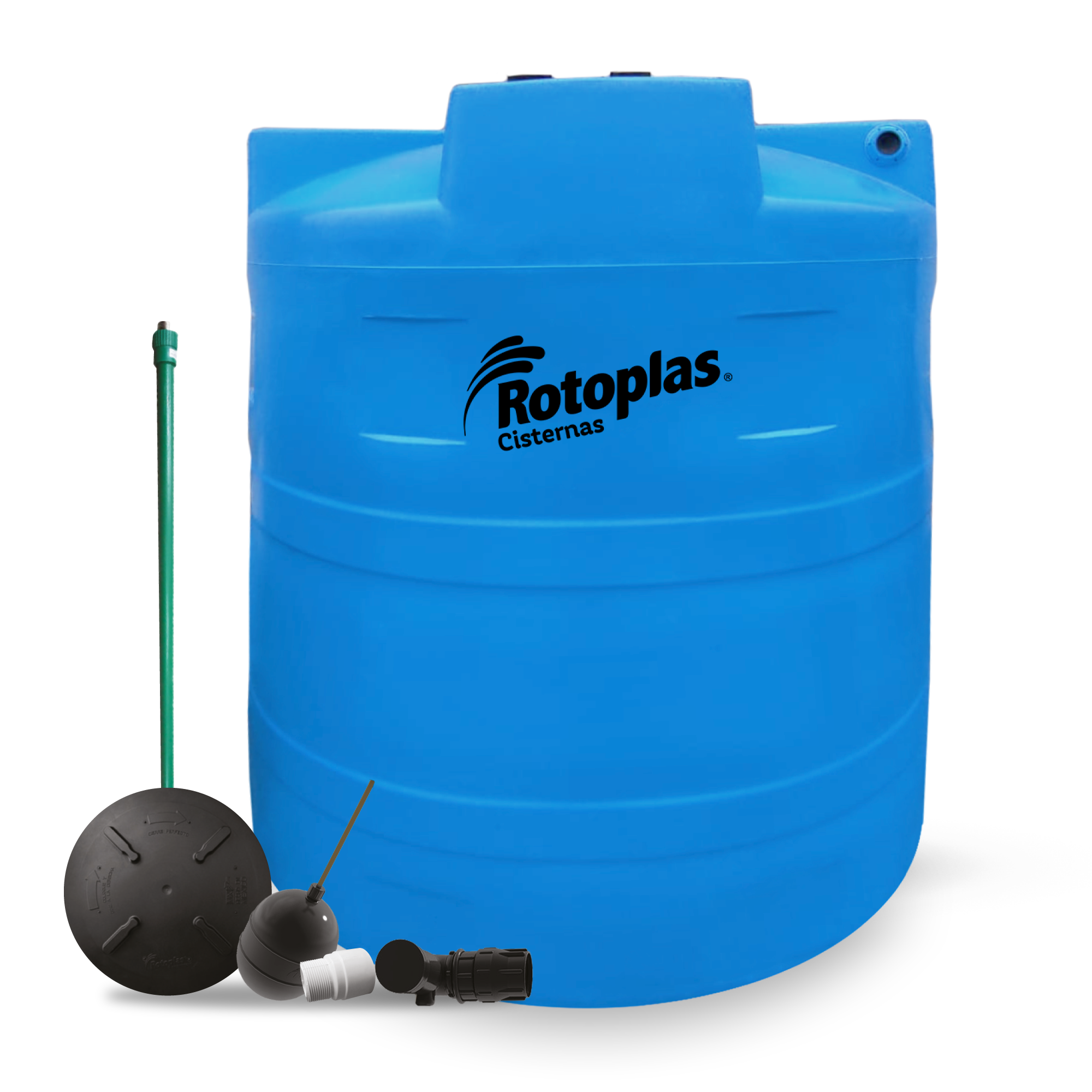 Cisterna 2800 L Rotoplas con accesorios